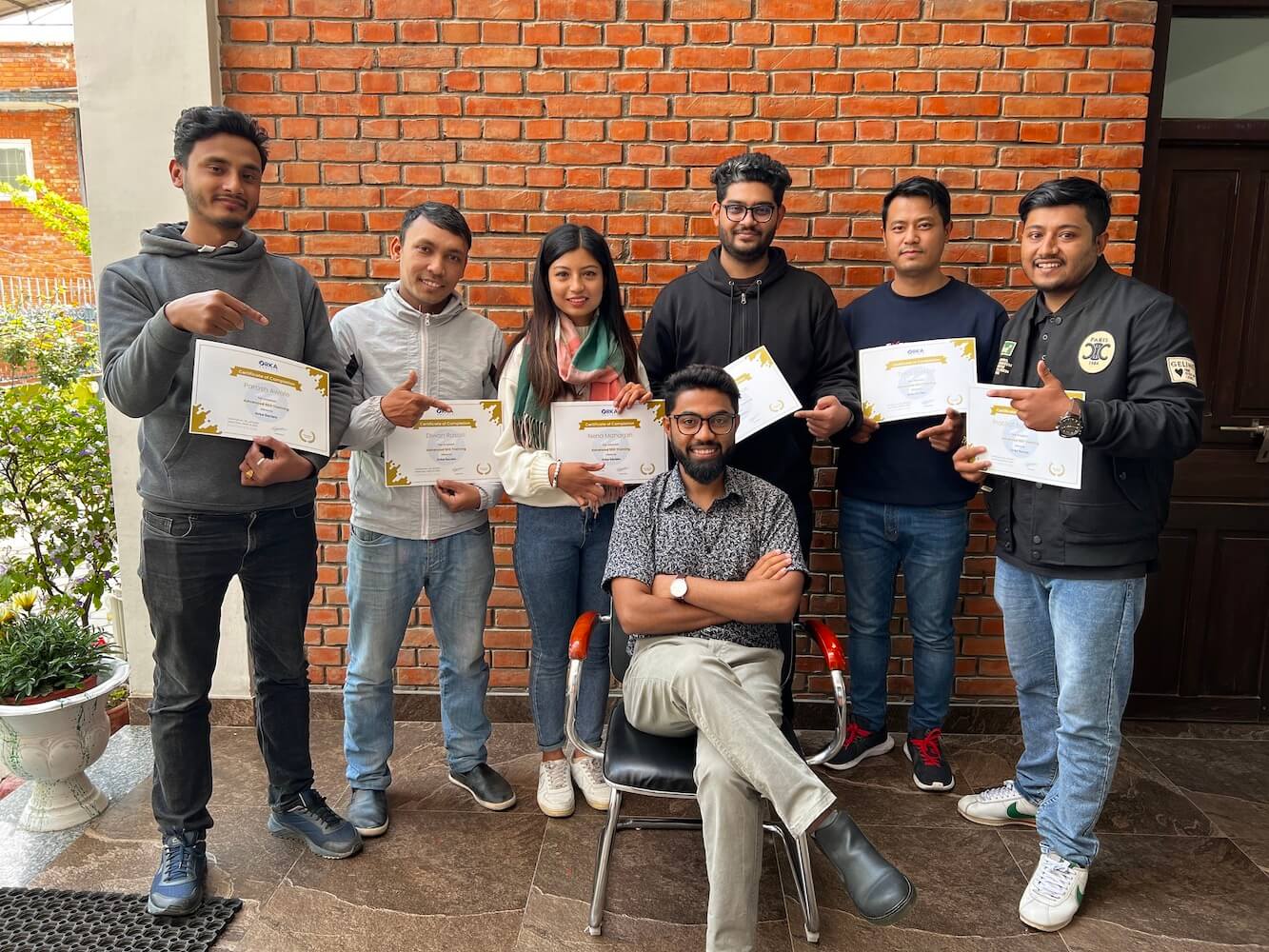 Rambabu Thapa leading the SEO Mastery Course second batch closing ceremony at the Orka Socials Lalitpur office.